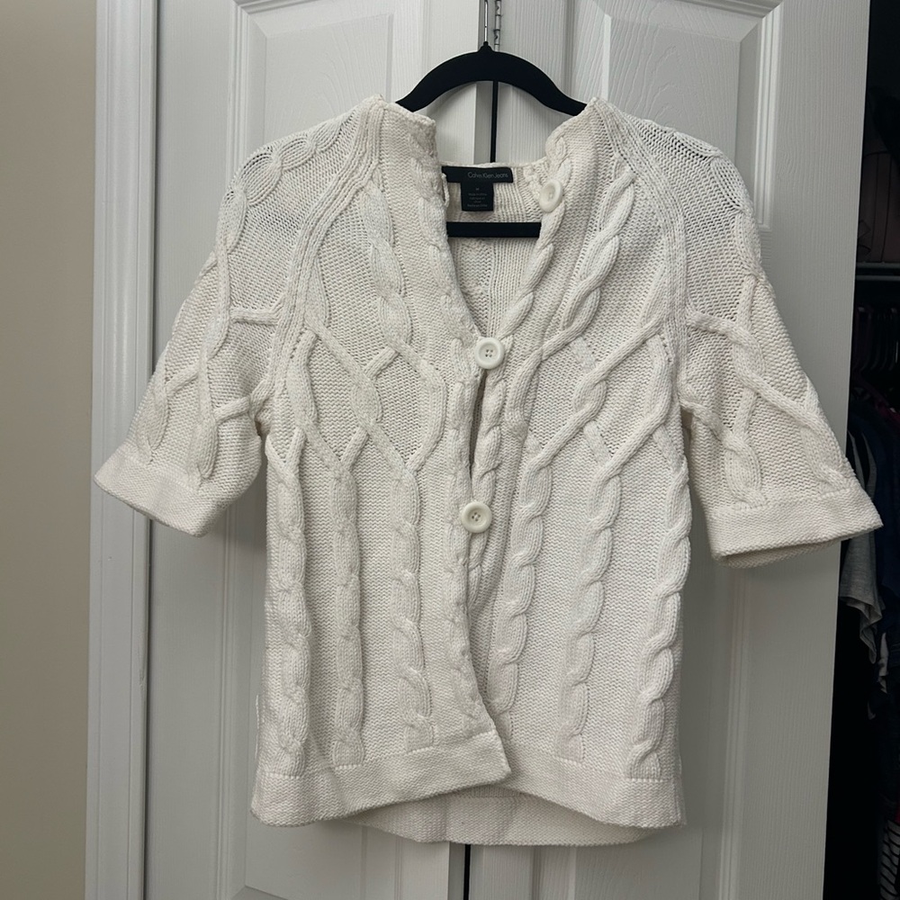 Calvin Klein Jeans Cream Cable Knit Cardigan